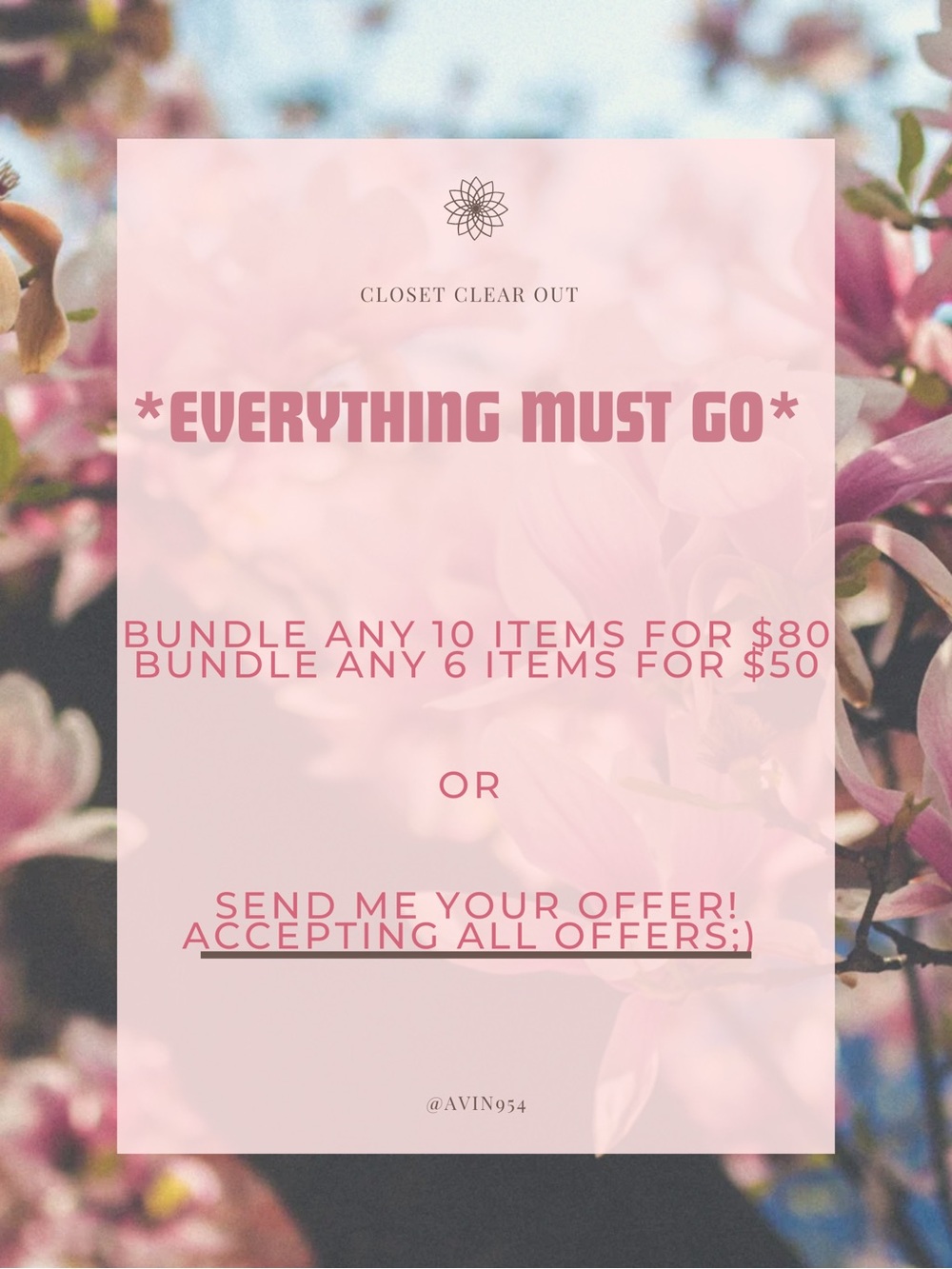 Everything Must Go Pink Floral Sale Graphic